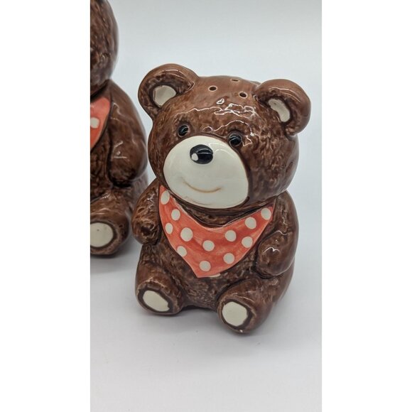 Otagiri Bears Salt and Pepper Shakers and Big Bear Sugar or Jam Jar Container - Picture 6 of 10